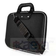 OkaeYa PU Briefcase Bag with Removable Shoulder Strap and Multiple Pockets- Black